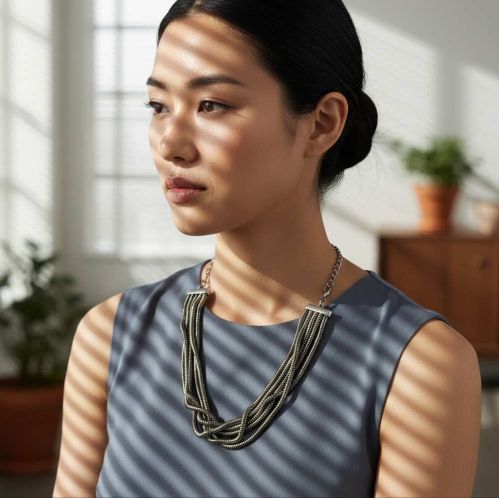 Multi-Strand Snake Chain Statement Necklace
